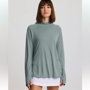 NWOT FREE FLY Bamboo Lightweight Hoodie II Ocean Mist UPF 20 Sun Protection XL